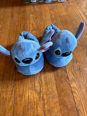 Disney Blue Stitch Plush Kids Slippers
